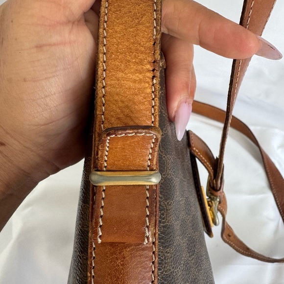 Vintage  Celine Macadam Bucket Shoulder Crossbody Bag Coated Canvas - Picture 8 of 17